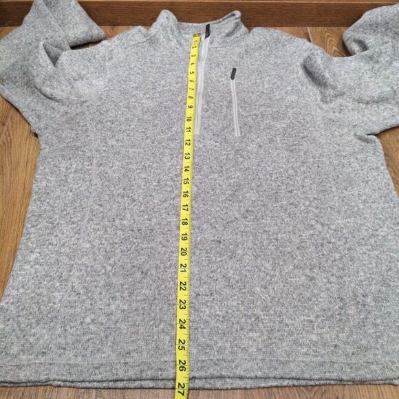 Woolrich Mens 1/4 Zip LS Fleece Pullover Sweater Size Large Gray Casual Pocket - Picture 10 of 11